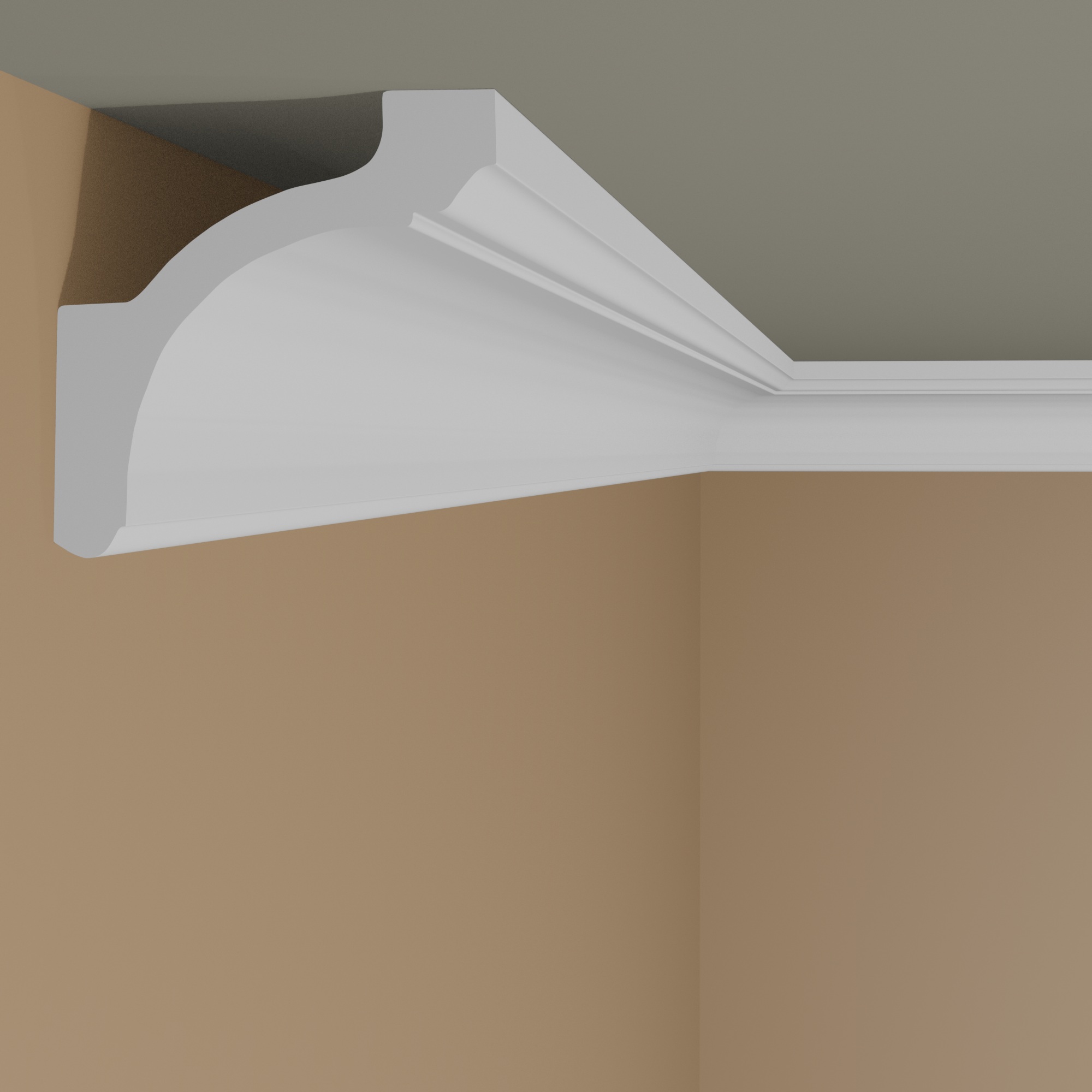 Qualitäts Licht Stuckleiste (NMC ARSTYL - Z20) aus hochfestem Polyurethan (85 x 90 x 2000 mm)