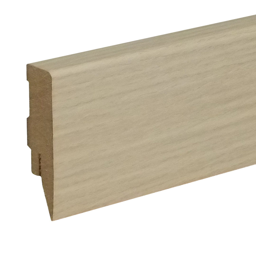Sockelleiste / Fußleiste / Bodenleiste Lecco-31 (74461) | 16 x 58 x 2500 mm | Moor Eiche hell
