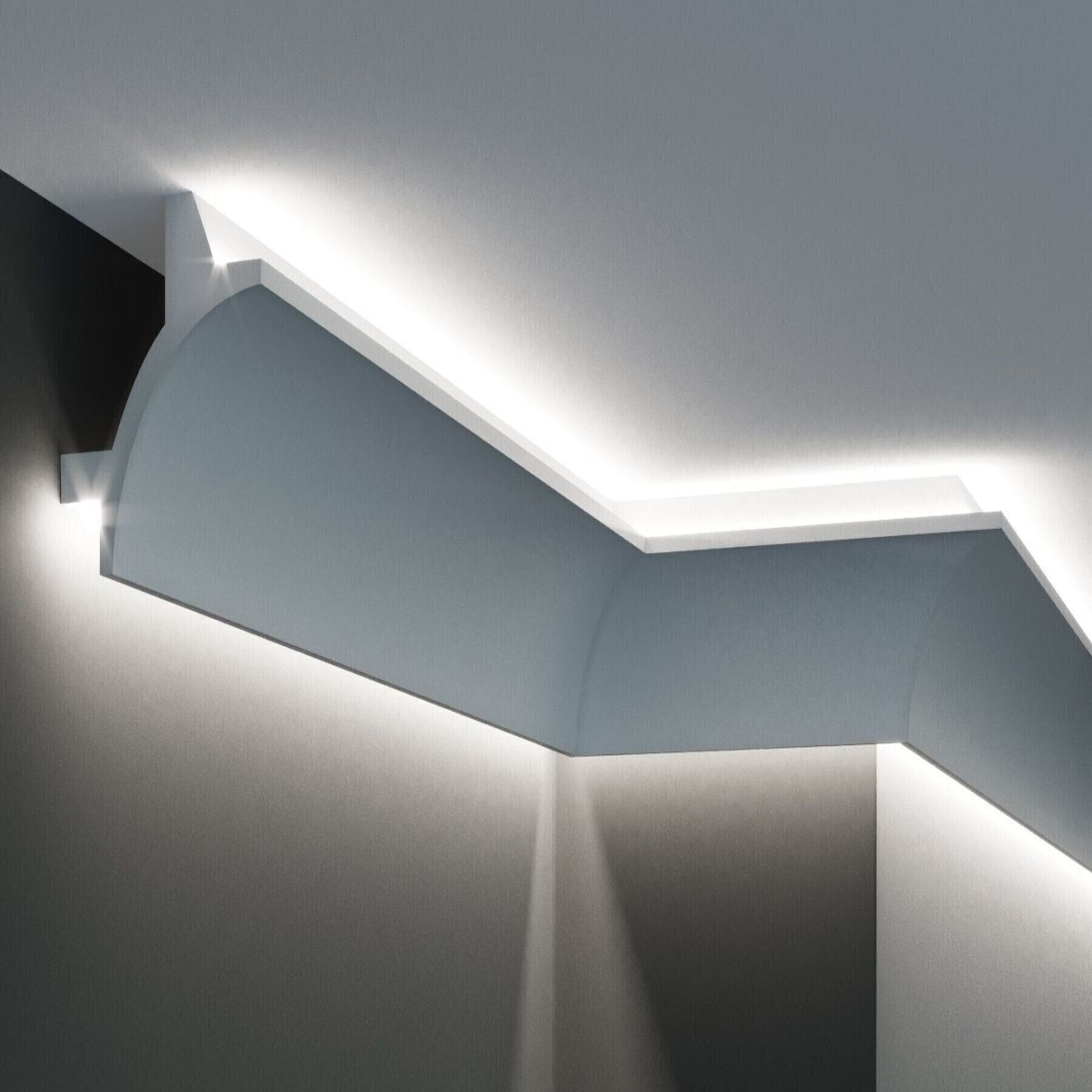 Elite Decor | Außenwinkel "KF703" | Polyurethan | 90 x 90 x 200 mm | Weiß | Stuckleisten Winkel