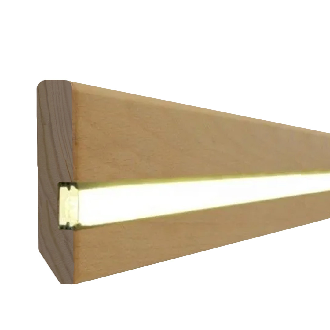 Stylische Licht Sockelleiste Massivholz, lackiert braun (20 x 80 x 2400 mm) by PROVISTON