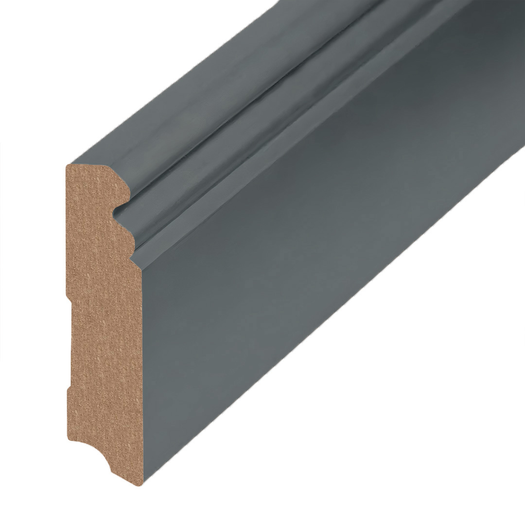 Design Sockelleiste Farbe Titan profiliert MDF foliert 19 x 80 x 2500 mm by PROVISTON
