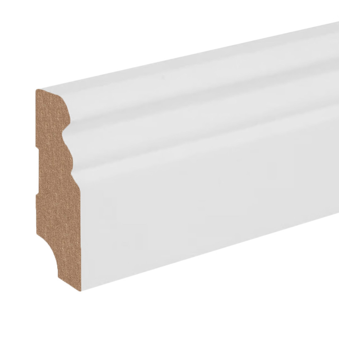 Sockelleiste / Fußleiste / Bodenleiste Erba-1 (71991) | 19 x 58 x 2400 mm | Weiß