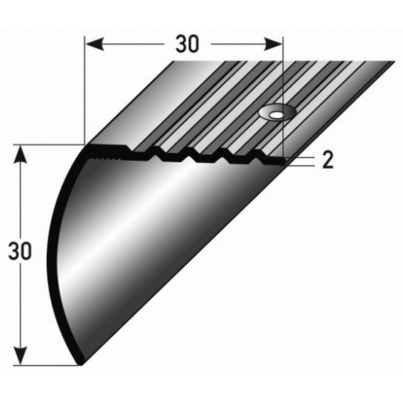 Auer Treppenkanten- & Winkelprofile Höhe 30 mm Breite 30 mm Aluminium eloxiert