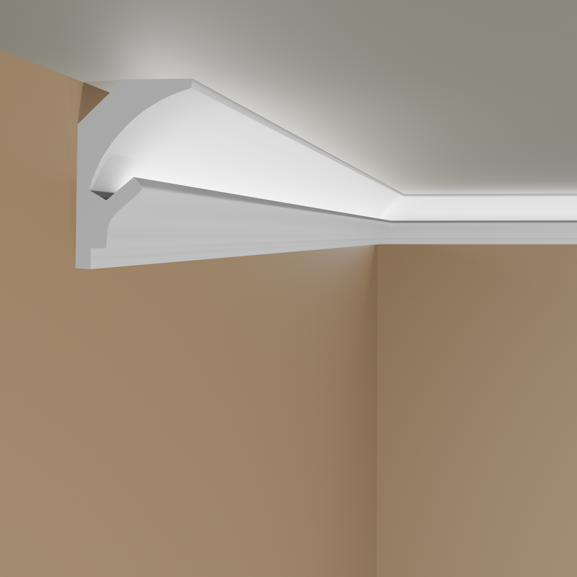 Elite Decor Lichtleiste KD205 Polystyrol 90 x 150 x 1150 mm Weiß Styropor Stuckleiste Deckenleiste