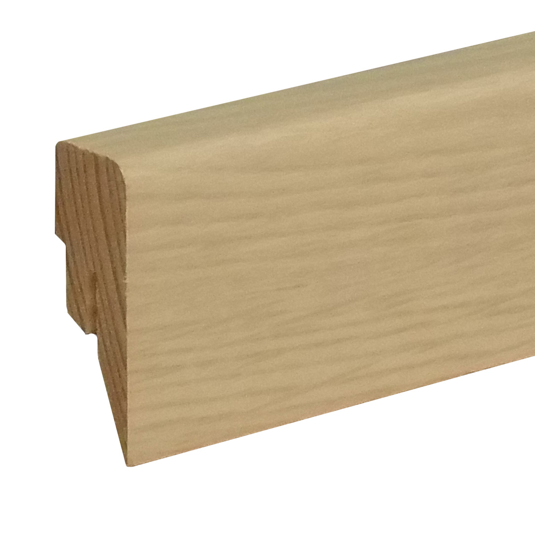 Sockelleiste / Fußleiste / Bodenleiste Taverone-2 (73033) | 16 x 40 x 2400 mm | Eiche weiß lackiert
