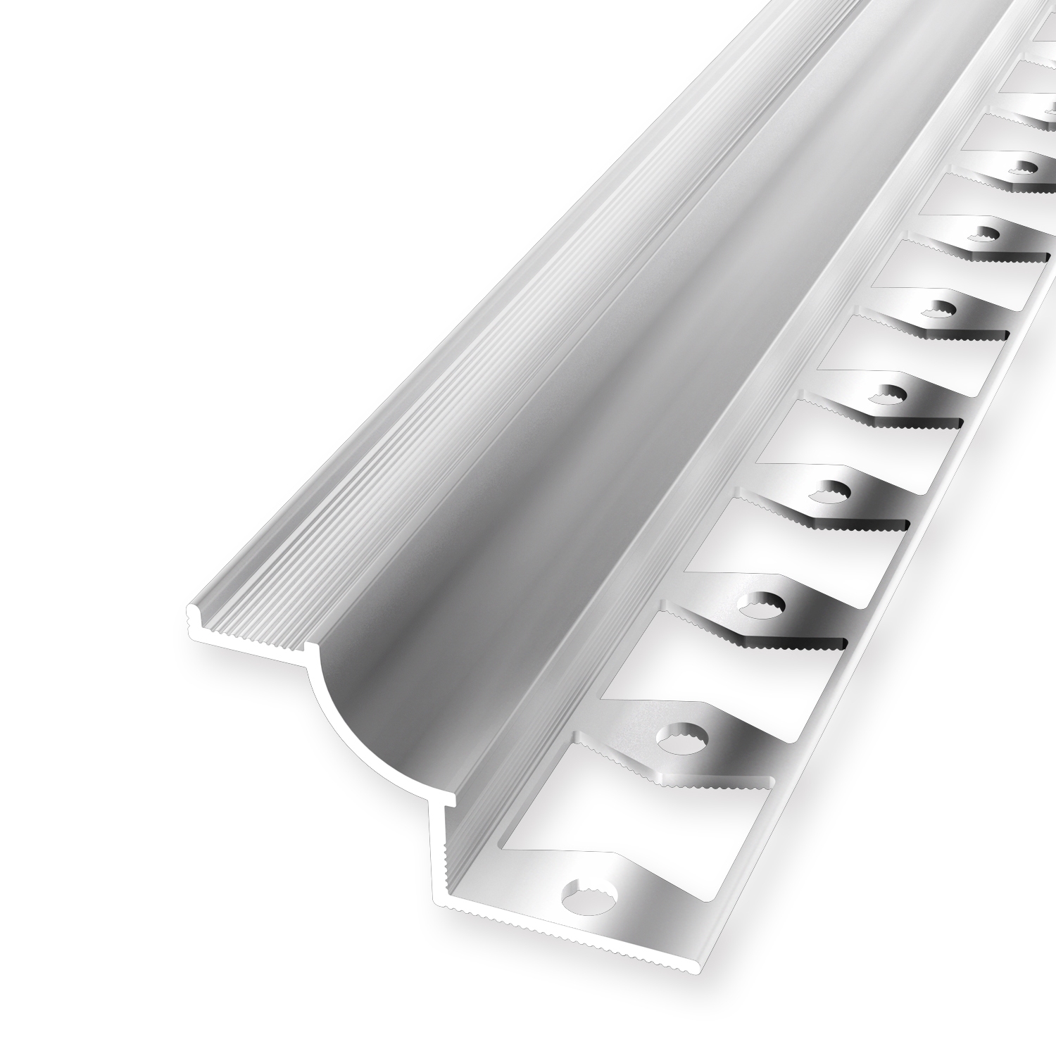 Wandkantenprofil 10 x 42 x 2500 mm Einfasshöhe 10 mm Aluminium Hohlkehlprofil Gestanzt Küberit