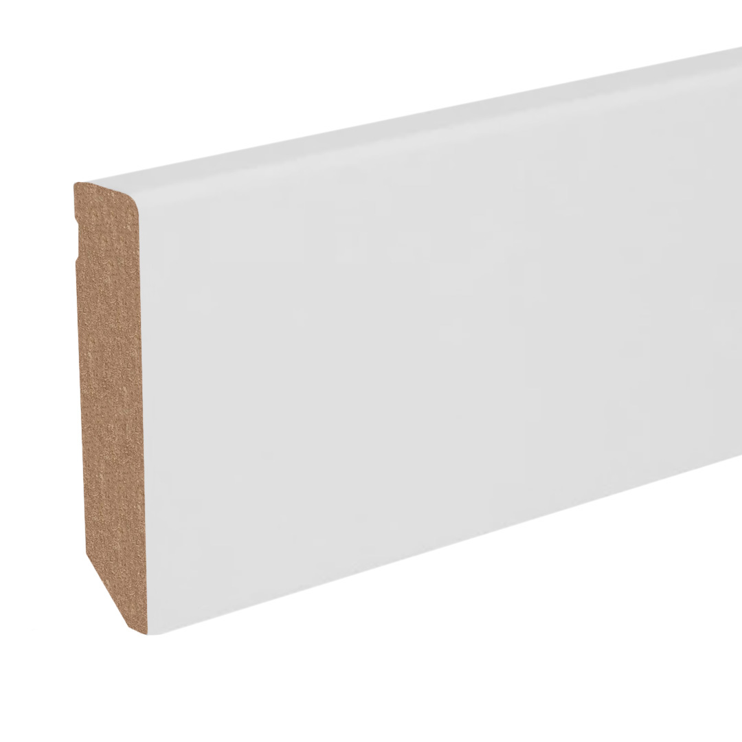Sockelleiste / Fußleiste / Bodenleiste Cevo-3 (73008) | 16 x 78 x 2400 mm | Weiß