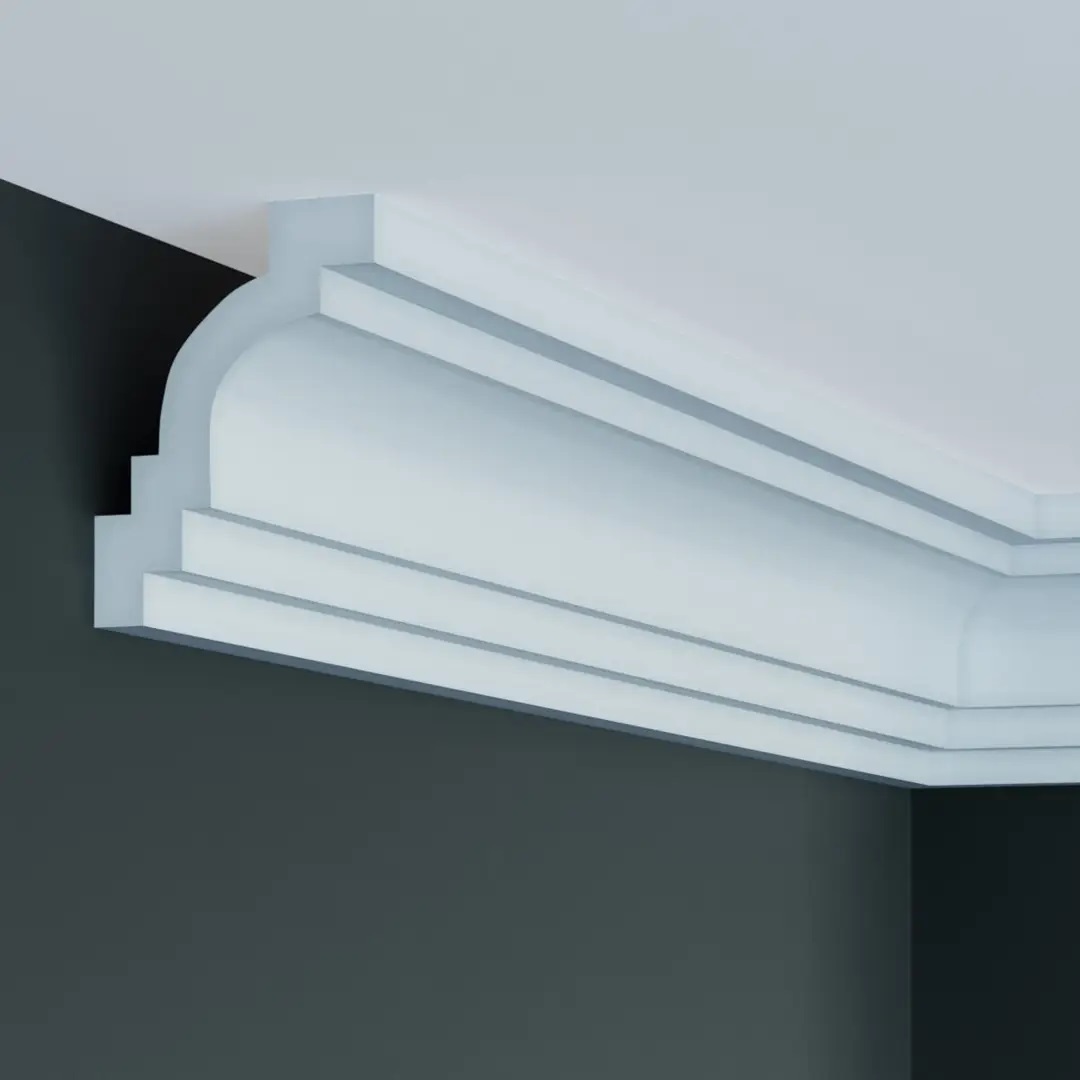 Elite Decor | Stuckleiste P928 | Polyurethan | 76 x 102 x 2000 mm | Styropor Deckenleiste | Weiß