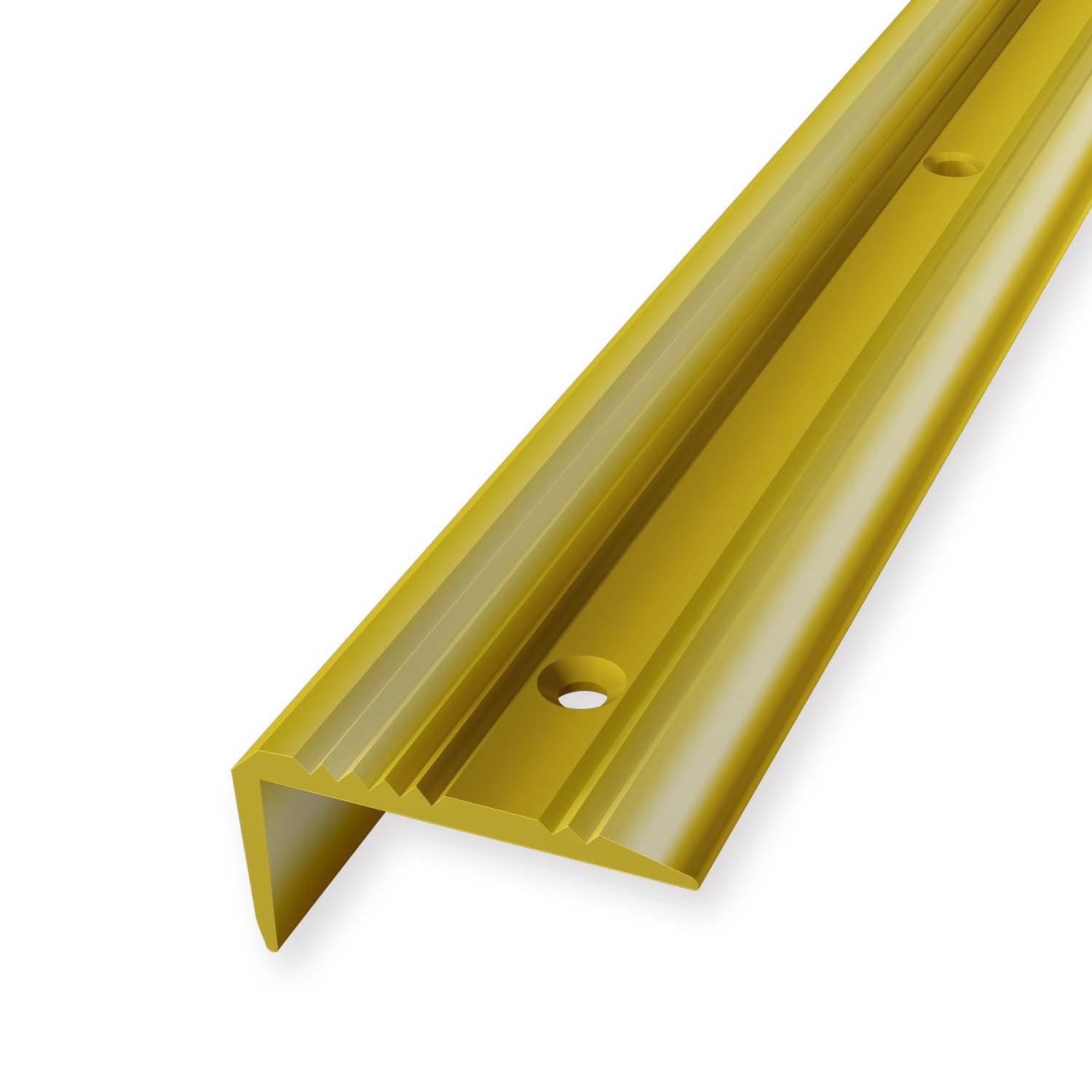 Treppenprofil 23 x 43 x 2500 mm Messing Poliert Treppenkantenprofil Winkelprofil Geriffelt Küberit