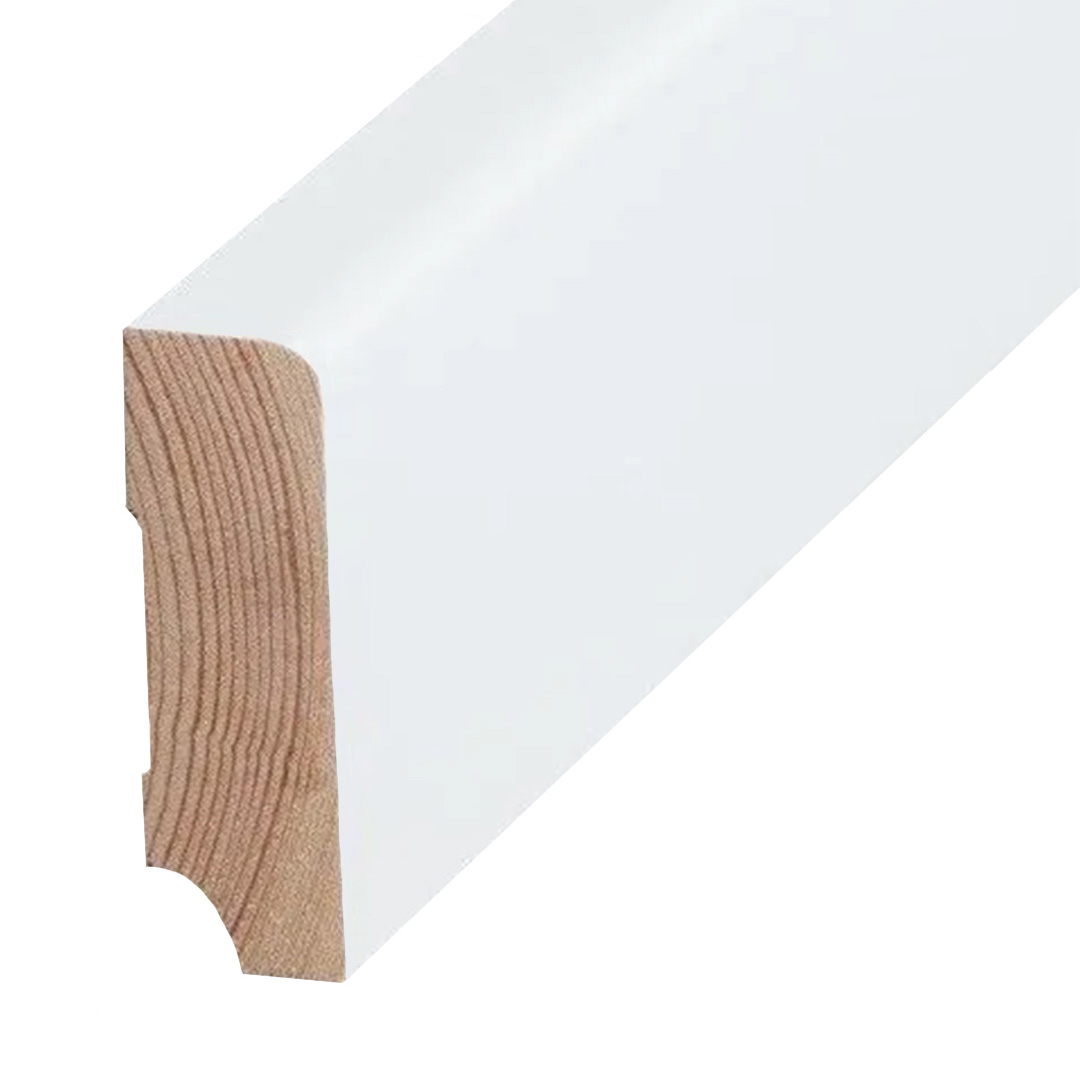 Sockelleiste Massivholz Kiefer deckend weiß lackiert 19 x 60 x 2500 mm by PROVISTON