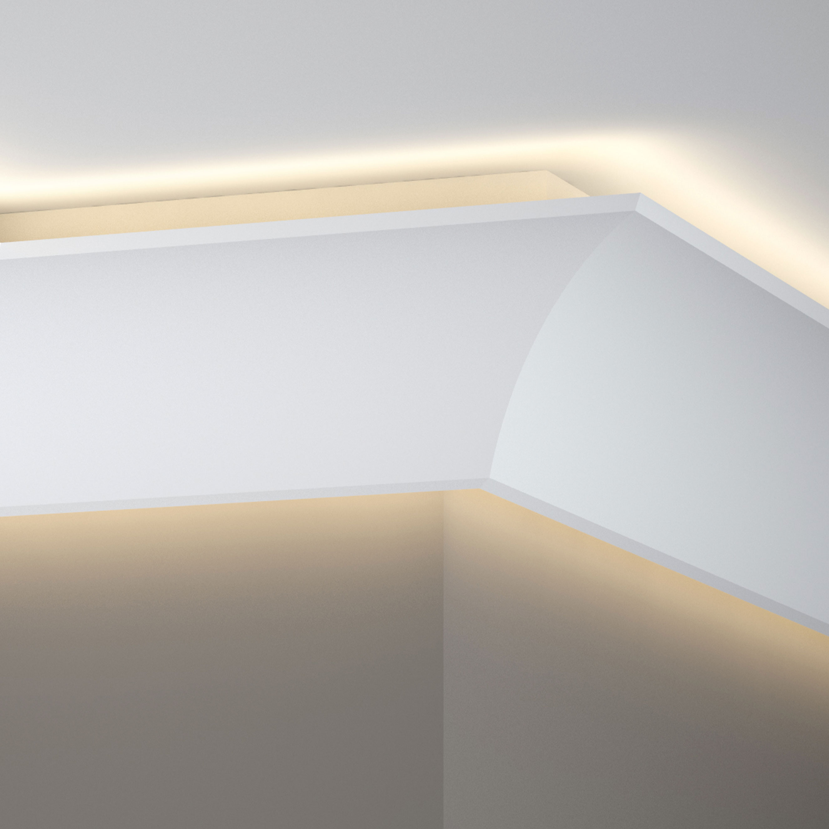 Außenwinkel für Hochwertige Licht Stuckleiste "QL002" Polyurethan weiß (85 x 85 mm)