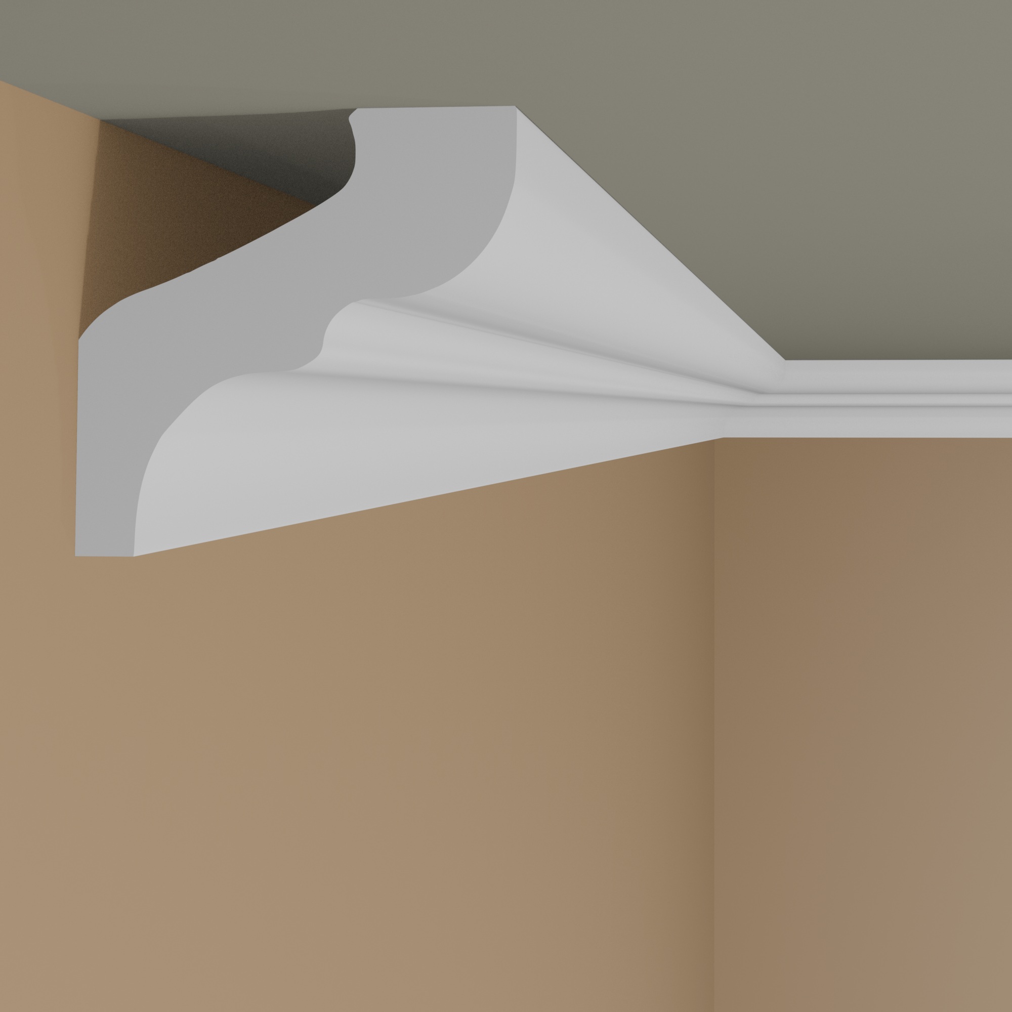 Marbet_E6_1 Marbet Stuckleiste "E-6" Styropor Deckenleiste 32 x 33 x 2000 mm Polystyrol Leiste Weiß