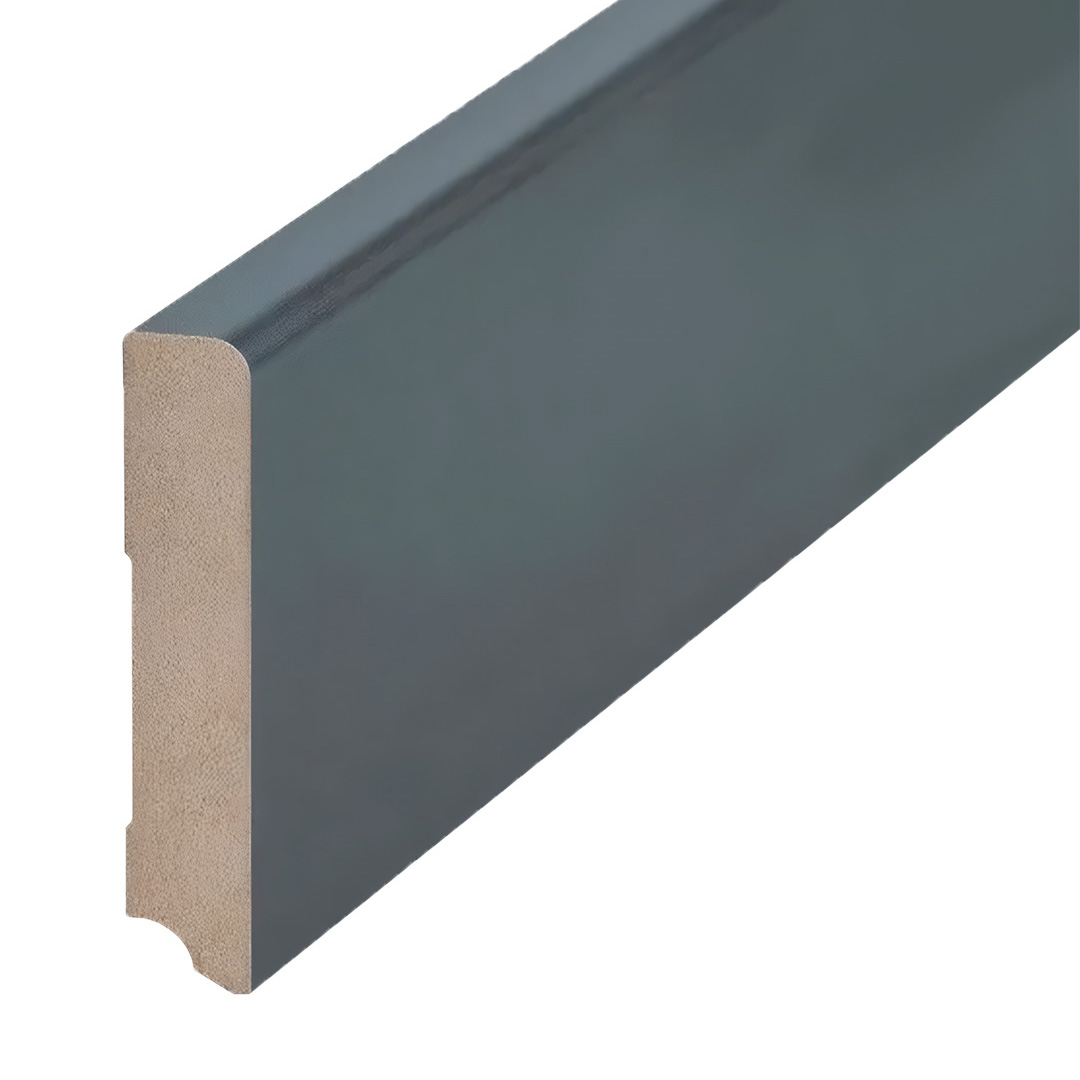 MDF Sockelleiste Qualitätsfoliert in Stahl dunkel (19 x 96 x 2500 mm) by PROVISTON