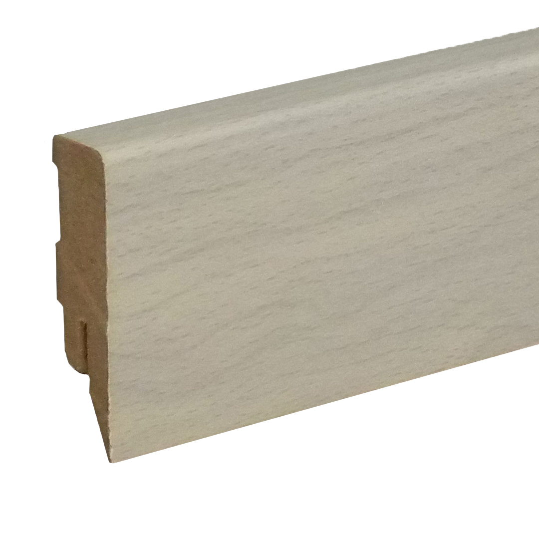 Sockelleiste / Fußleiste / Bodenleiste Lecco-157 (73410) | 16 x 58 x 2500 mm | Buche grau