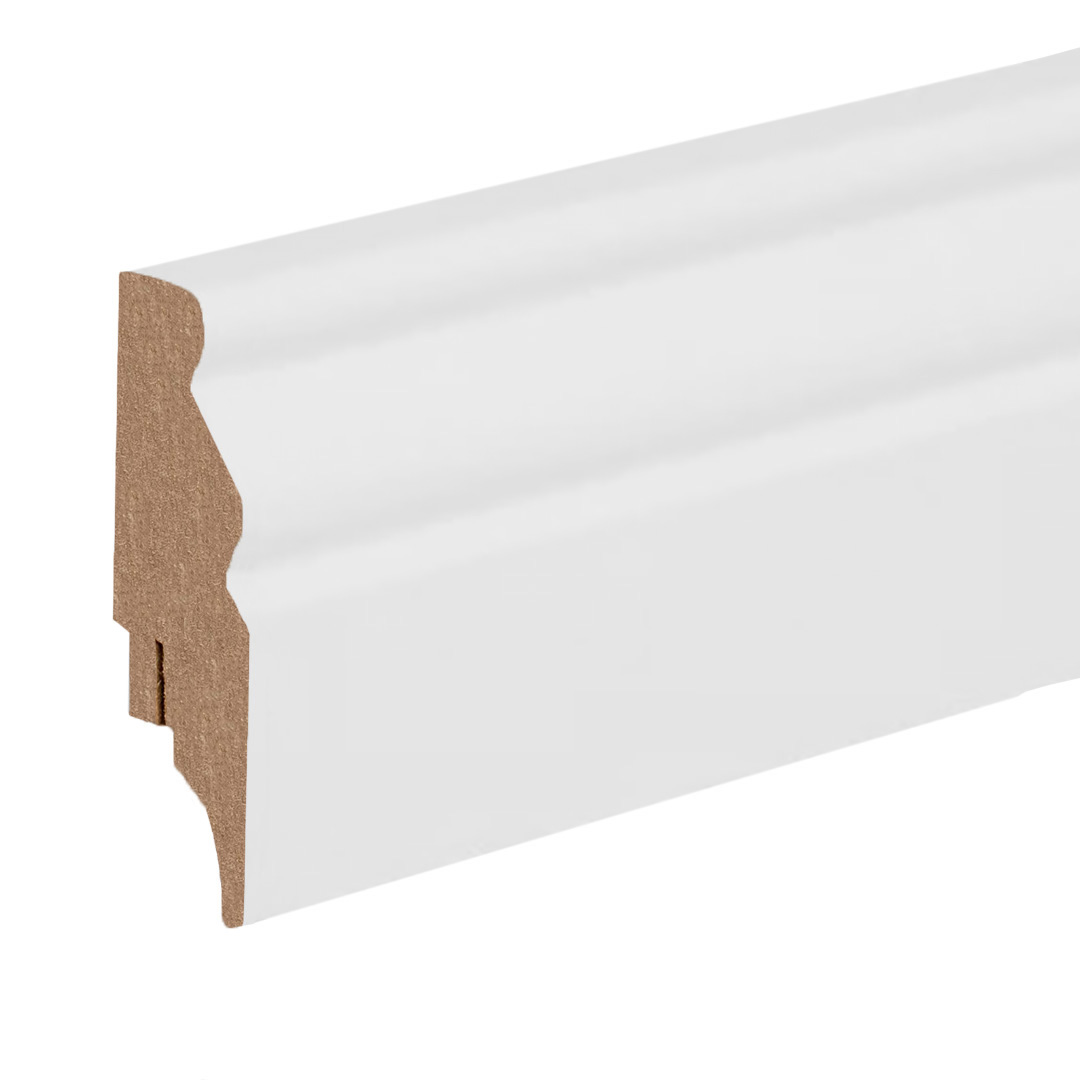 Sockelleiste / Fußleiste / Bodenleiste Cantu-1 (69677) | 19 x 57 x 2500 mm | Weiß