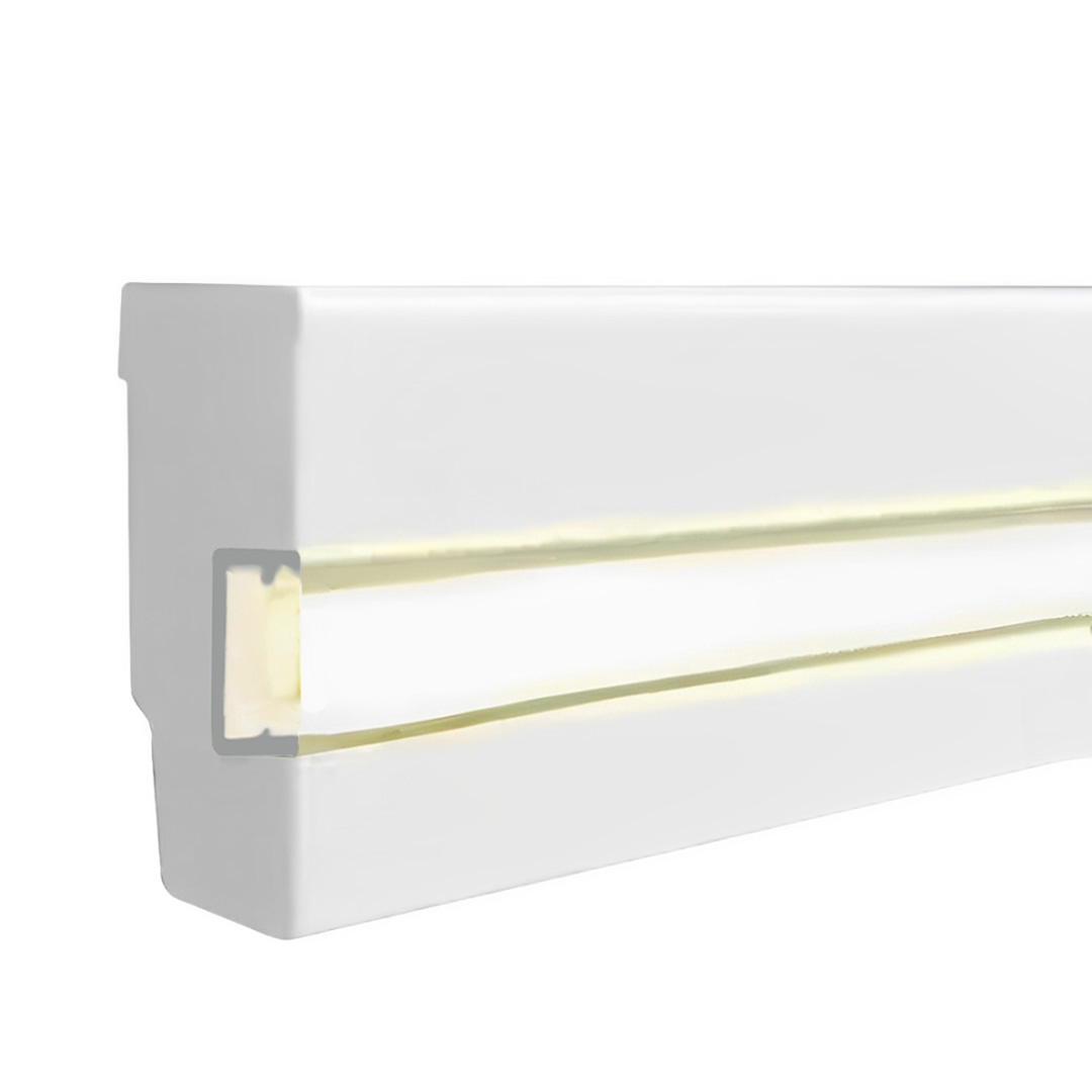 Moderne Licht Fußleiste MDF-Kern, foliert weiß (16 x 40 x 2500 mm) by PROVISTON