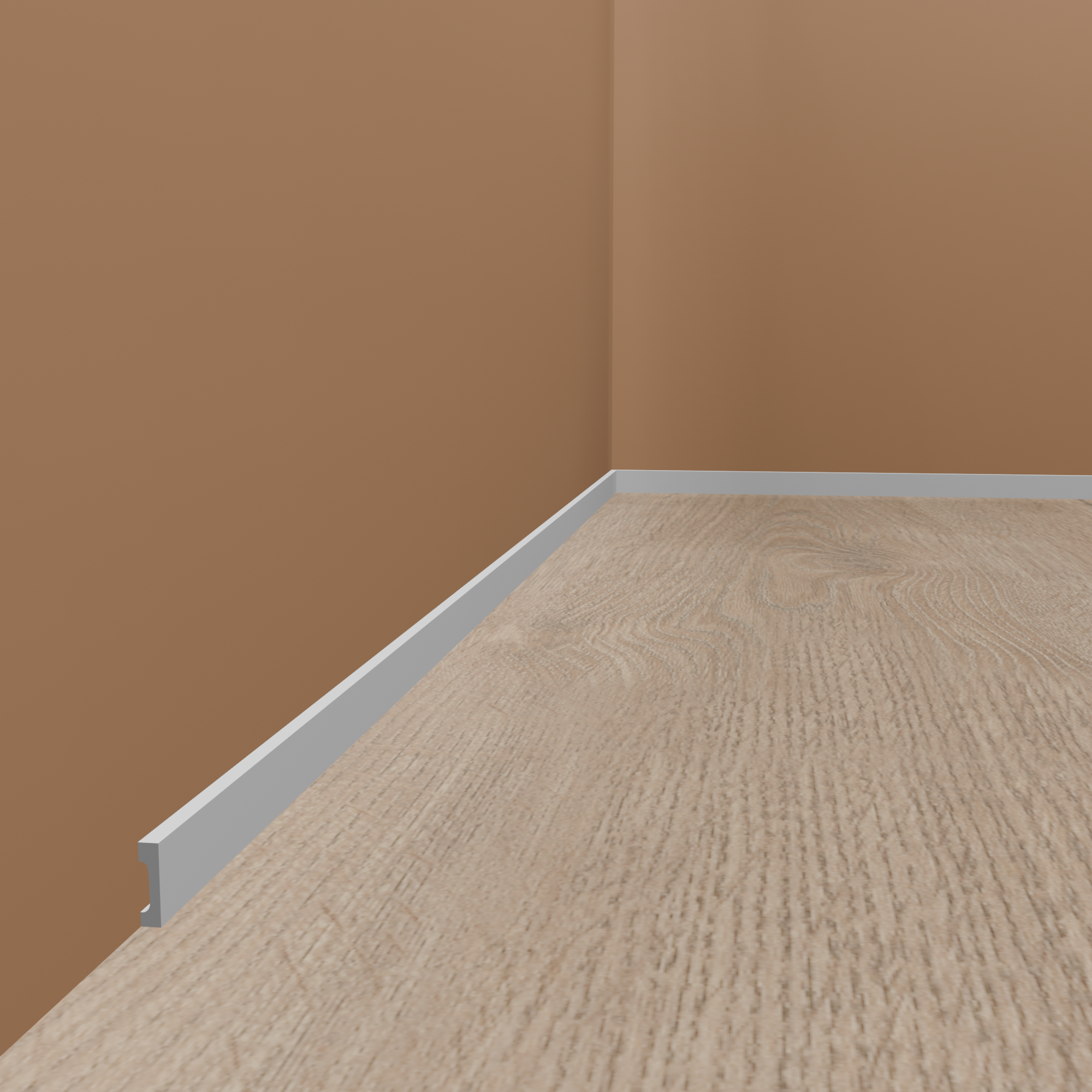 PROVISTON | Sockelleiste "NE008P" | 17 x 80 x 2000 mm | Satin Weiß | Fußleiste | Mit Kabelkanal