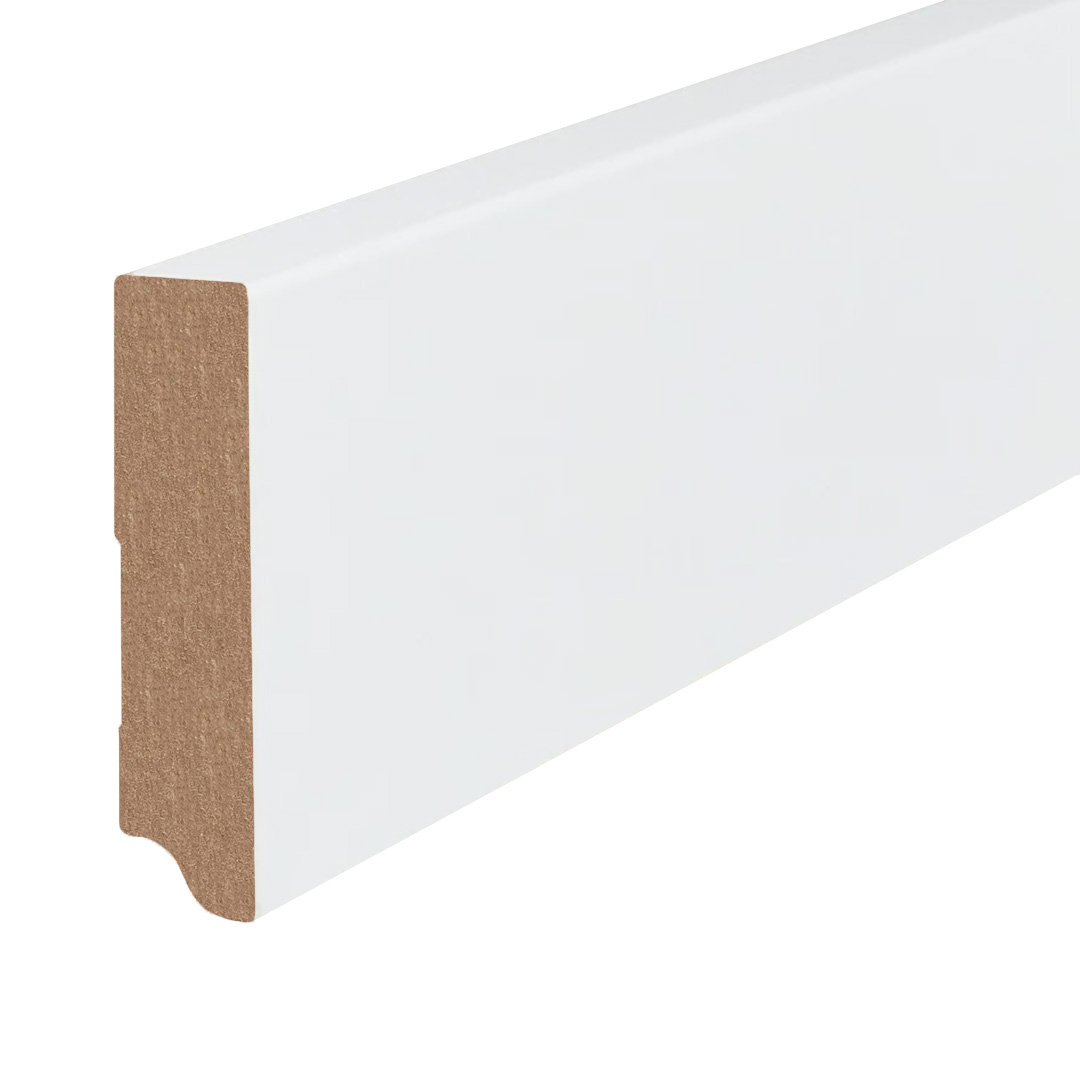 Klassische Eckige Sockelleiste MDF foliert weiß (19 x 80 x 2500 mm) by PROVISTON