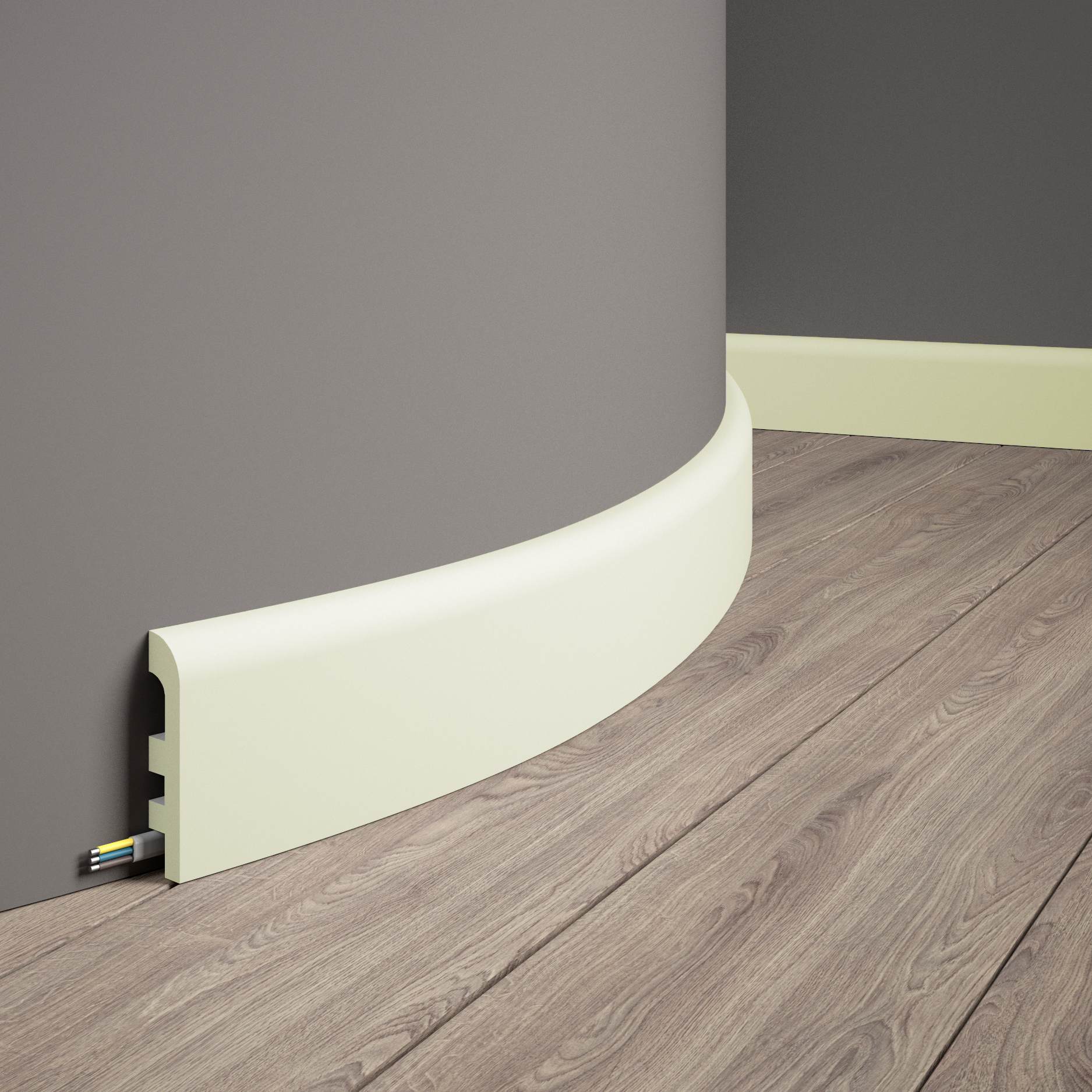 Mardom flexible Sockelleiste MD355F Profoam 18 x 97 x 2000 mm Weiß Fußleiste biegsam