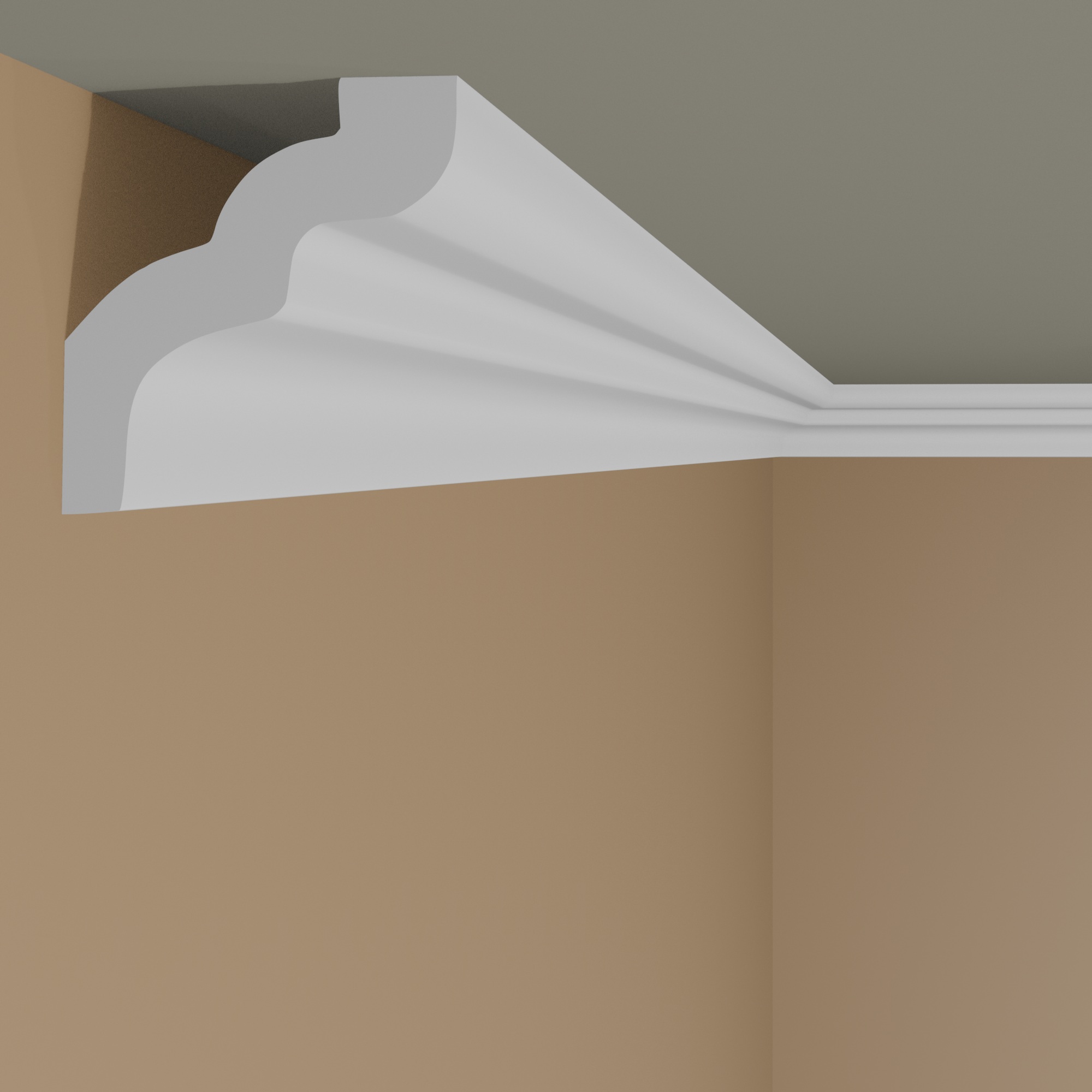 Marbet Stuckleiste "E-7" Styropor Deckenleiste 46 x 50 x 2000 mm Polystyrol Leiste Weiß