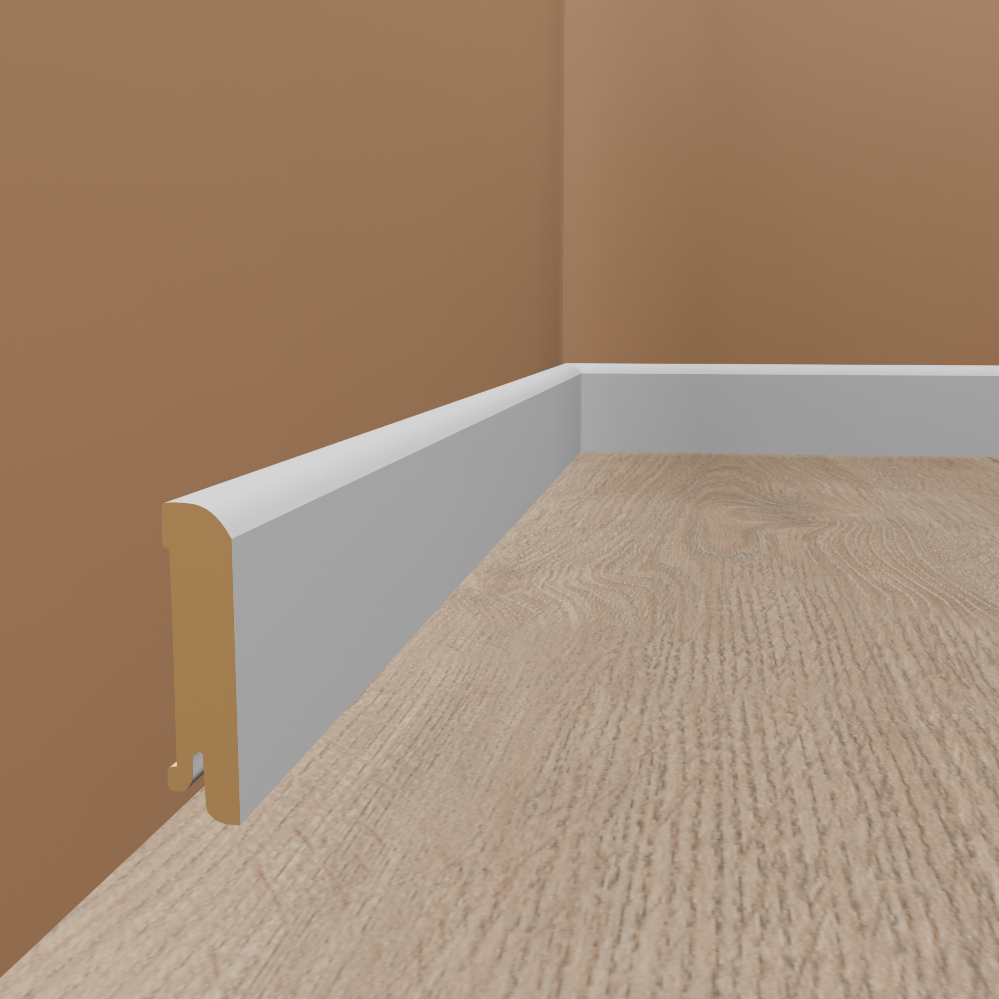 Sockelleiste Eckiges Profil 16 x 40 x 2500 mm MDF foliert Weiß Klassisch by PROVISTON