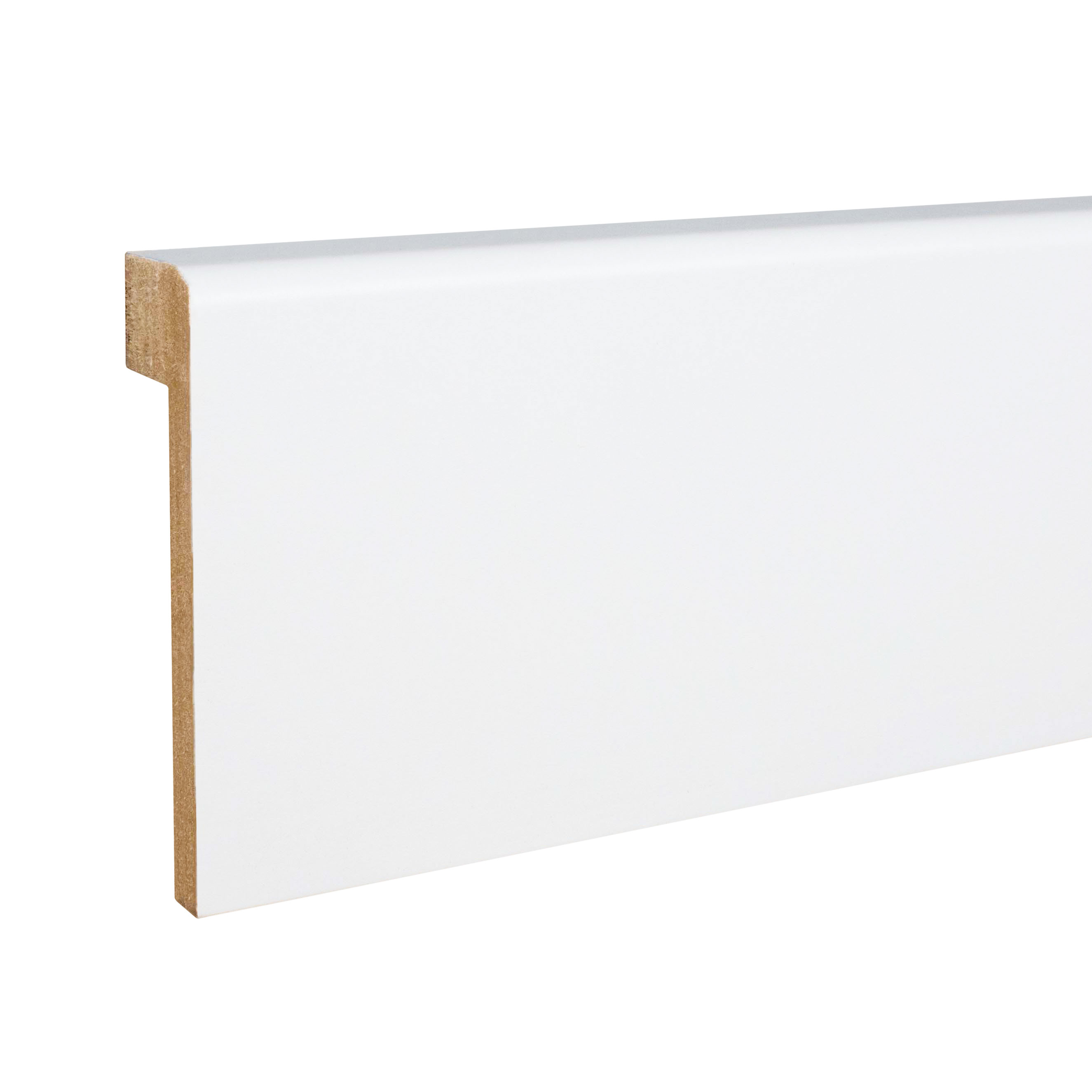 Fliesenabdeckleiste Bis 65 mm Höhe 19 x 80 x 2500 mm MDF foliert Weiß Modern by PROVISTON