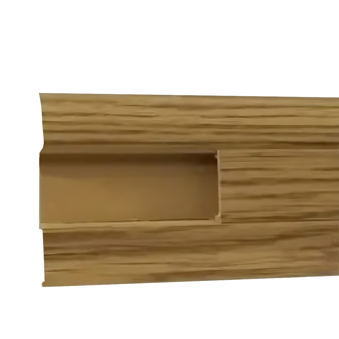 Bodenleisten Kunststoff PVC mit Kabelkanal Eiche rustikal (18 x 55 x 2500 mm)