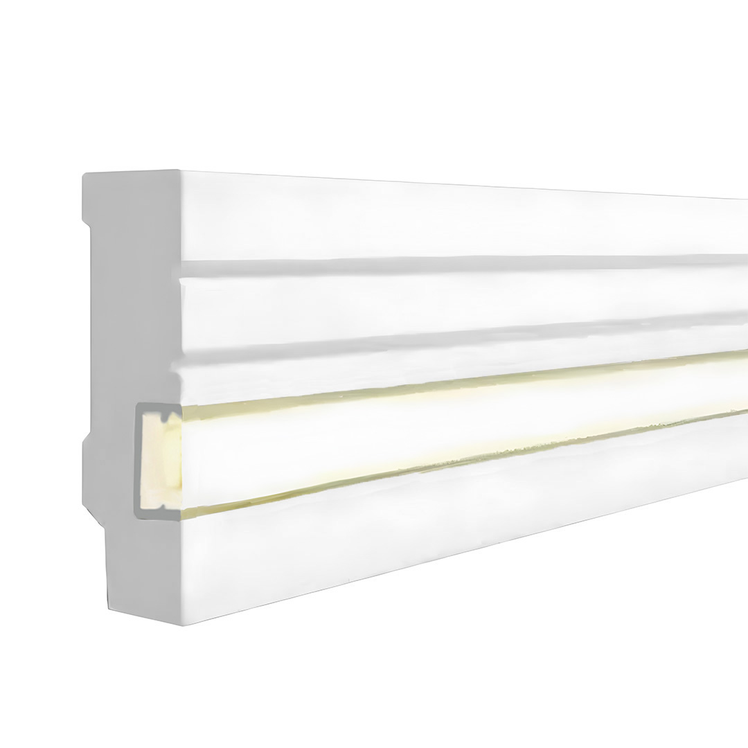 Qualitäts Licht Fußleiste MDF-Kern, foliert weiß (16 x 58 x 2500 mm) by PROVISTON