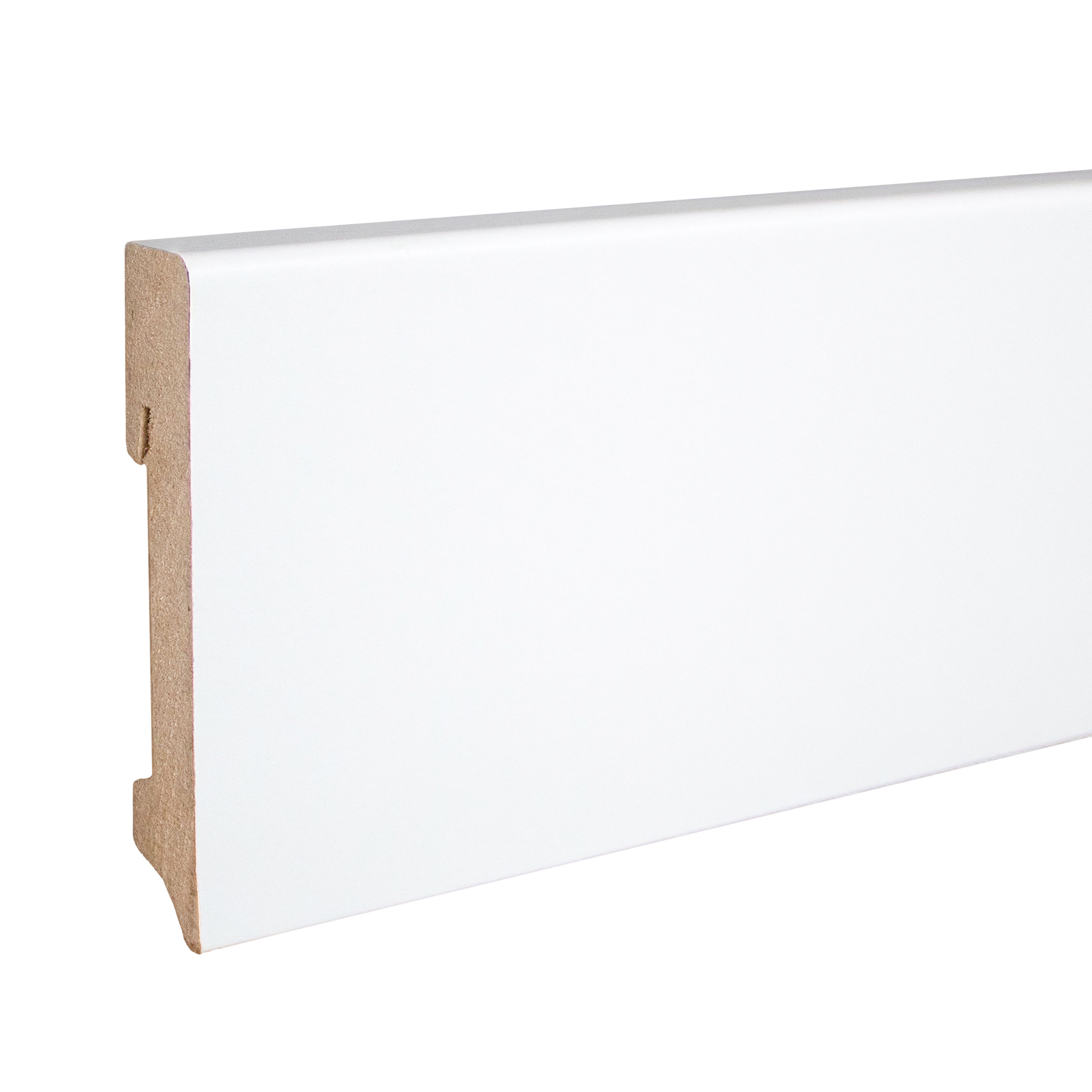 Neuhofer | Sehr Hochwertige Sockelleiste | 16 x 90 x 2400 mm | Weiß | Foliert