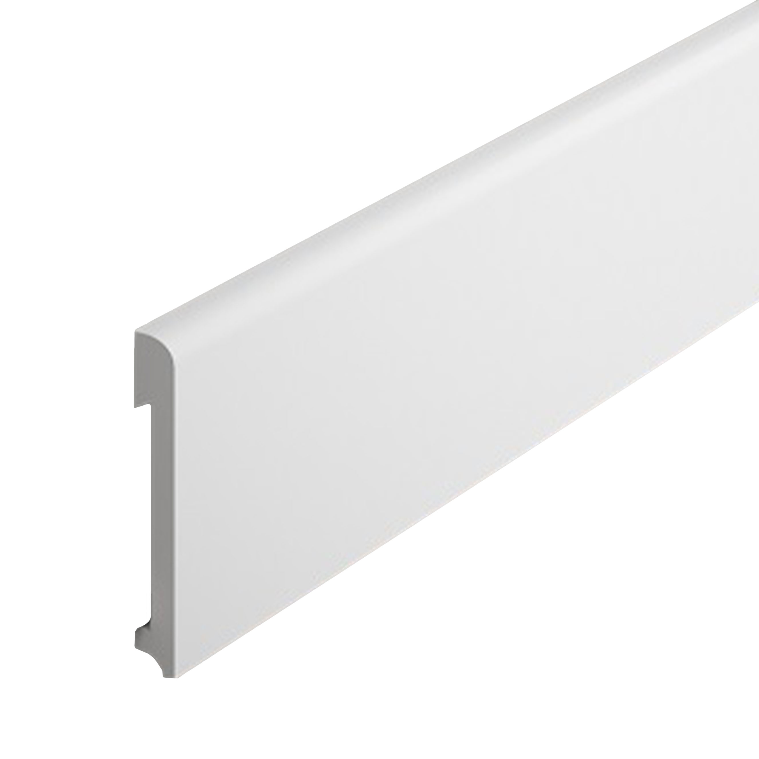 PROVISTON | Sockelleiste "NE234P" | 14 x 78 x 2000 mm | Satin Weiß | Fußleiste | Mit Kabelkanal