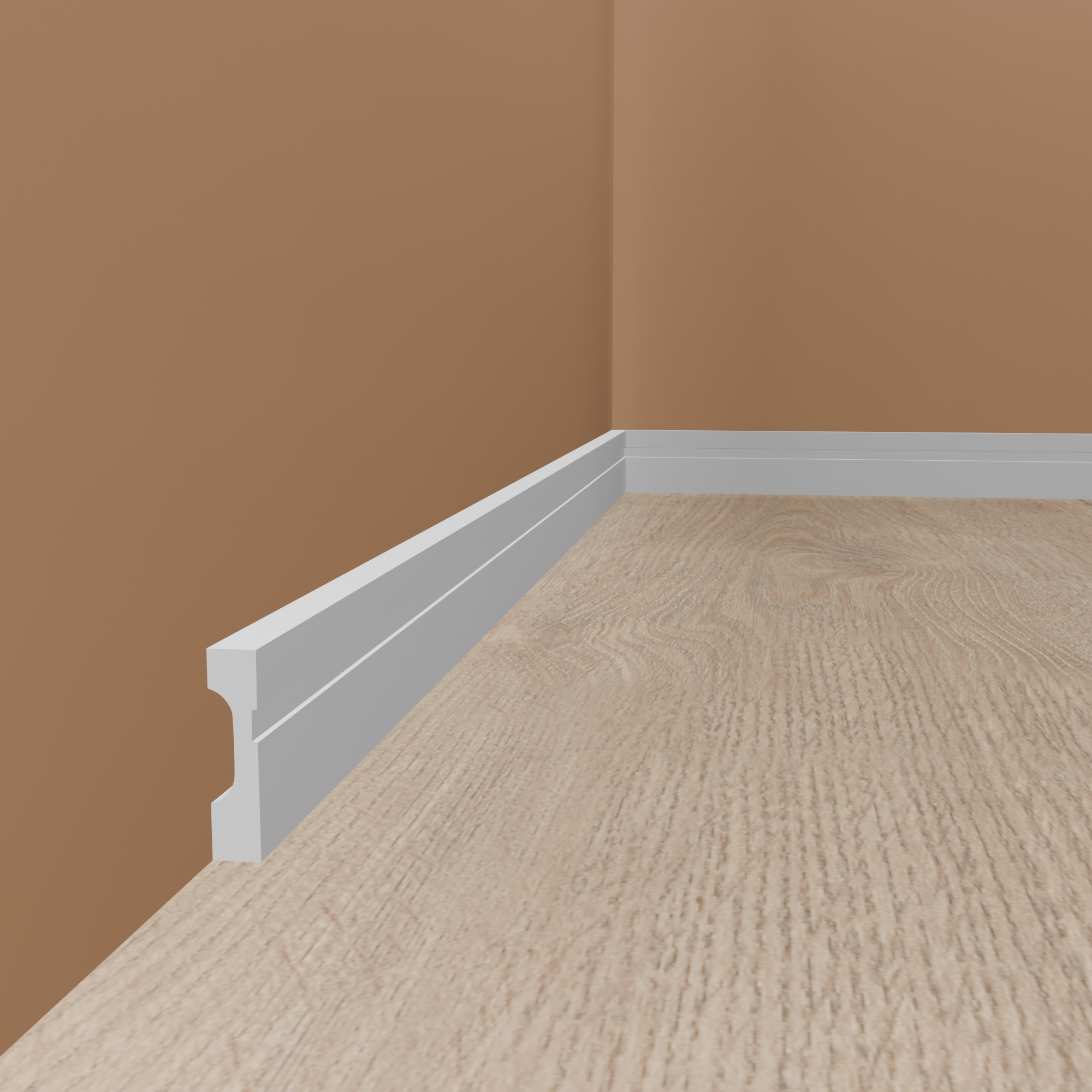 PROVISTON Sockelleiste Kunststoff Weiß | Moderne Fußleiste Eckiges Profil in versch. Höhen