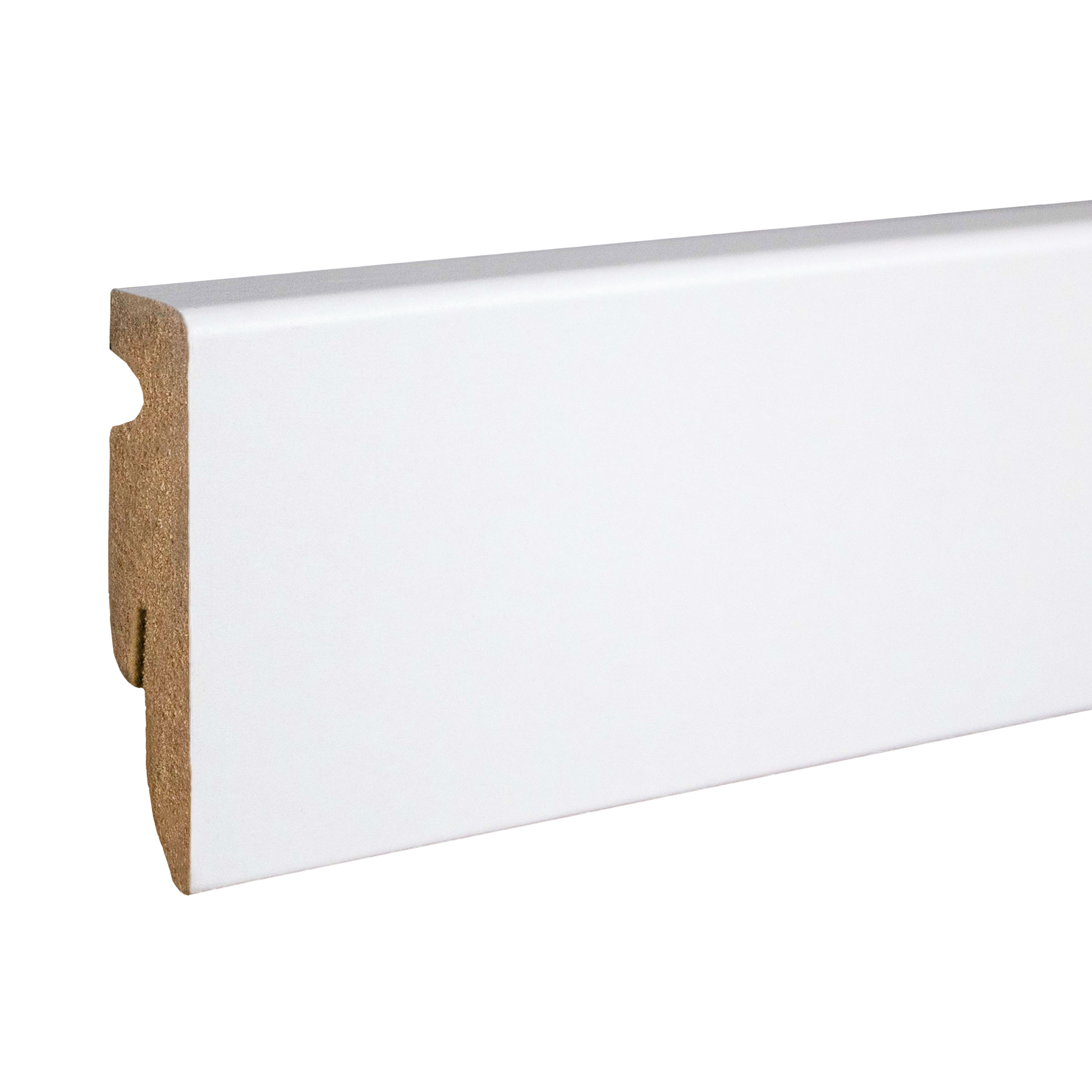 Neuhofer | Fußleiste | 15 x 58 x 2400 mm | Klassische Weiße Sockelleiste | Bezogen mit Folie