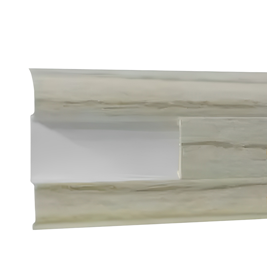 Bodenleisten Kunststoff PVC mit Kabelkanal Eiche weiß (18 x 55 x 2500 mm)