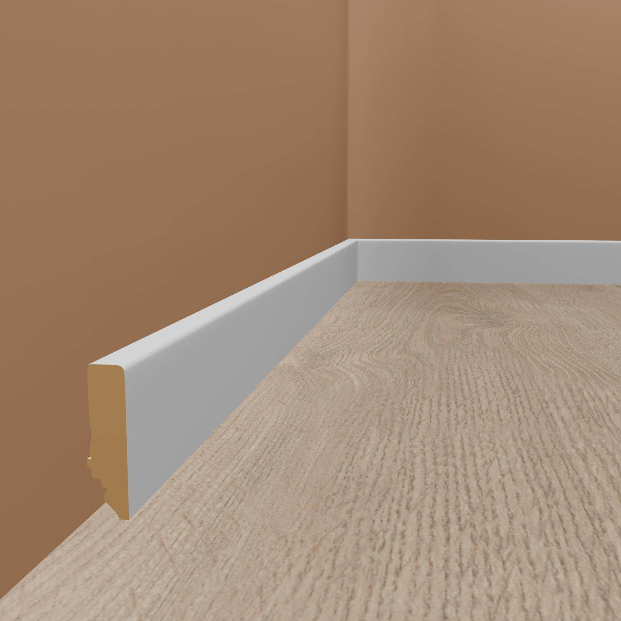 Neuhofer Sockelleiste "Canelli" FU086L MDF 16 x 70 x 2400 mm Weiß Fußleiste Neuhofer Sockelleiste "Canelli" FU086L MDF 16 x 70 x 2400 mm Weiß Fußleiste