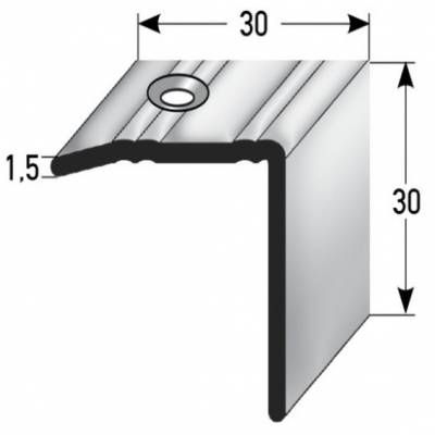 Treppenkante "Riesi" / Winkelprofil 30 mm x 30 mm Edelstahl, Rutschhemmend R10 DIN 51130
