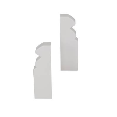 PROVISTON | Endstück für | Sockelleiste | Berliner Profil | 16 x 58 mm | MDF foliert | Weiß