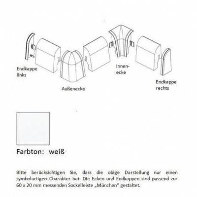 Außenecken für MDF-Sockelleisten 6x2 mm