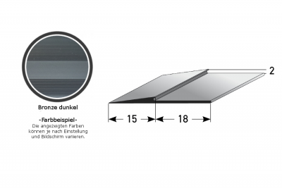 Rampenanstoßprofil / -leiste für Böden "Broadford" mit 2-8 mm Stäke