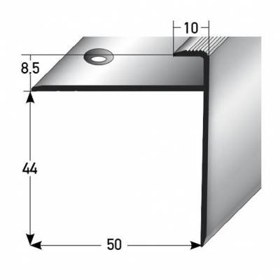 Einschubprofil "Chandler", mit langer Nase für Laminat, 8,5 mm Einfasshöhe, Aluminium eloxiert,
