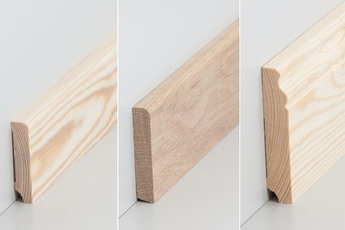 Sockelleisten aus Holz in Eiche, buche, Kiefer