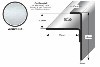 Einschubprofil "Tullamore" mit Nase, Einfasshöhen von 2,5 - 22 mm, Edelstahl,