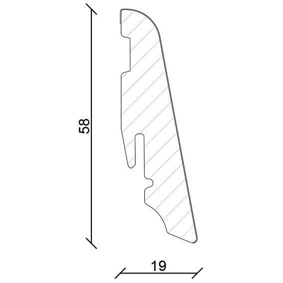PROVISTON Innen- oder Außenwinkel Sockelleiste 19 x 58mm foliert MDF Fußleiste Klick