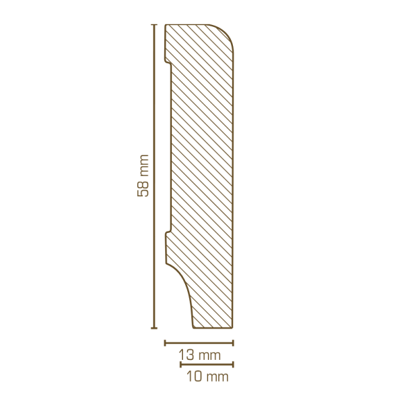 Innen- oder Außenwinkel Für Sockelleiste Abgerundet 10 x 58 mm MDF folie Weiß by PROVISTON